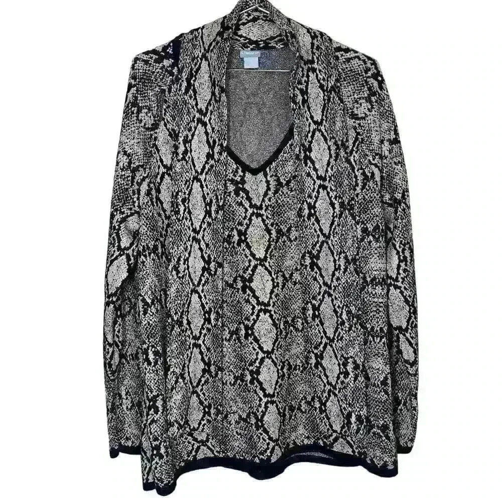 Chicos sweater with removable neck tie size small